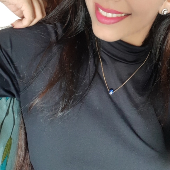 Zara black polo neck basic top - Picture 2 of 2